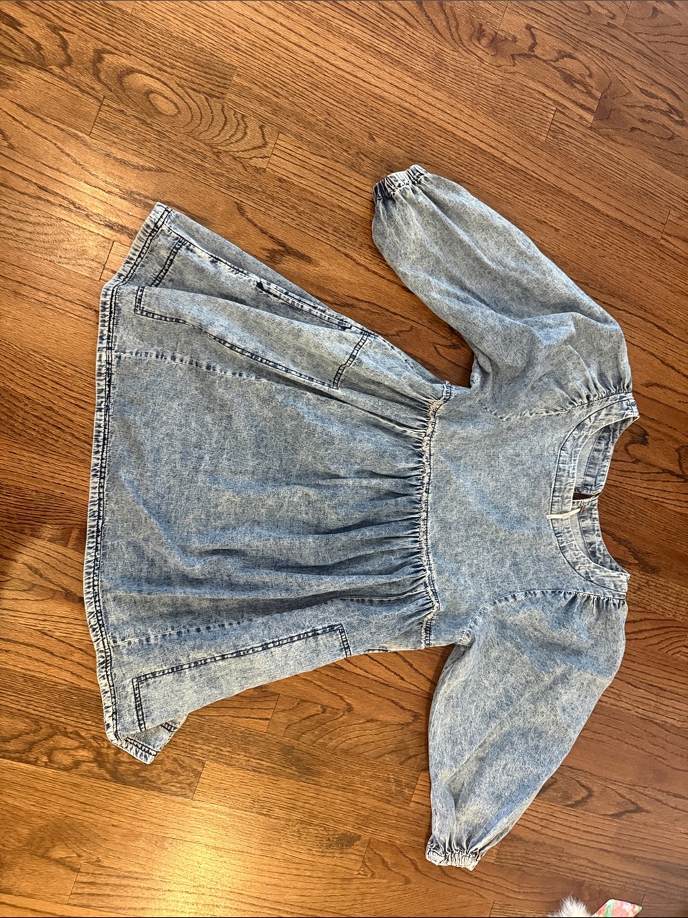 Free People Girls' Light Stonewashed Blue Denim Skirt